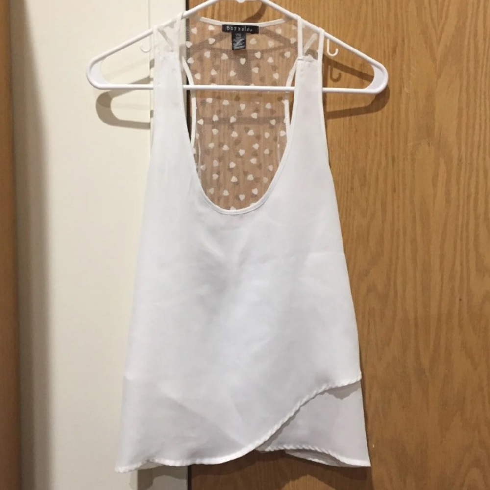 White tank with mesh back